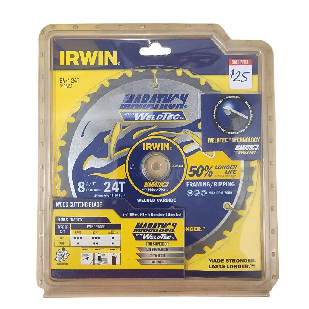 SAW BLADE IRWIN MARATHON 210mm 24T 25mm