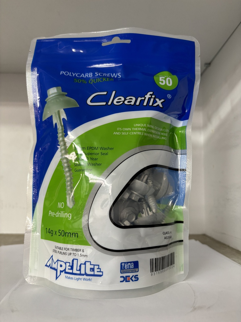 CLEARFIX ROOF FIXING C/FIX SCREWS 14gx50mm (50pack)