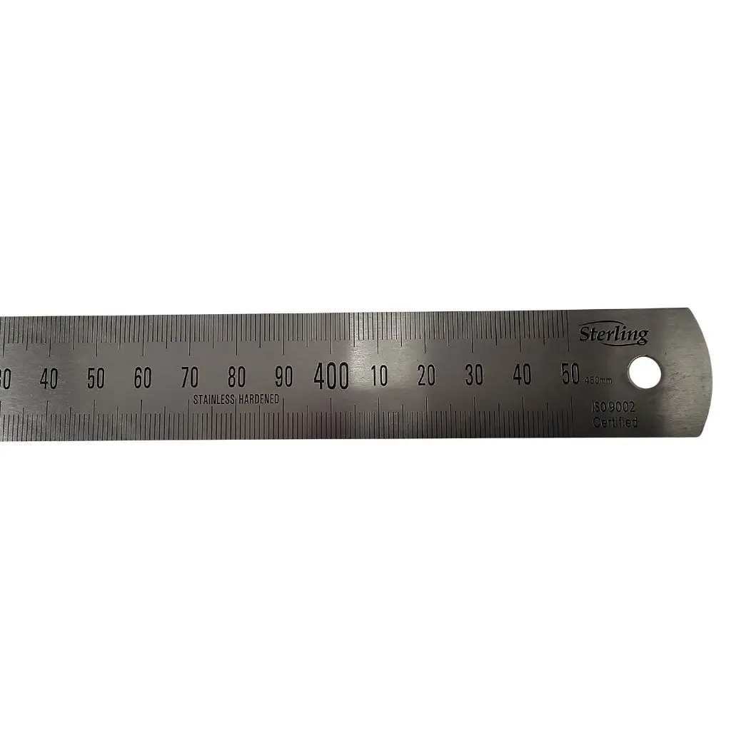 STERLING Stainless Steel Metric/Imperial Ruler 450mm 18”