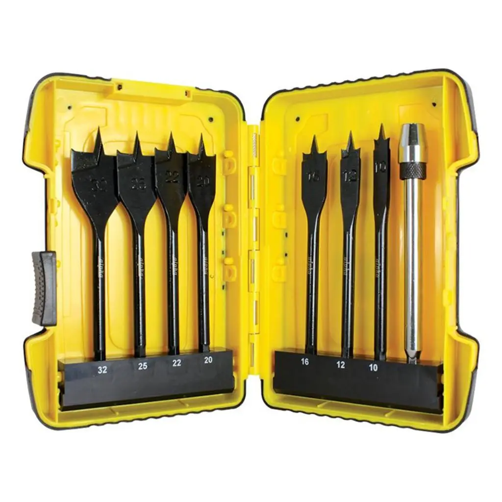 ALPHA Turbo-Bore Spade Bit 8 Piece Set with Expansion Bar