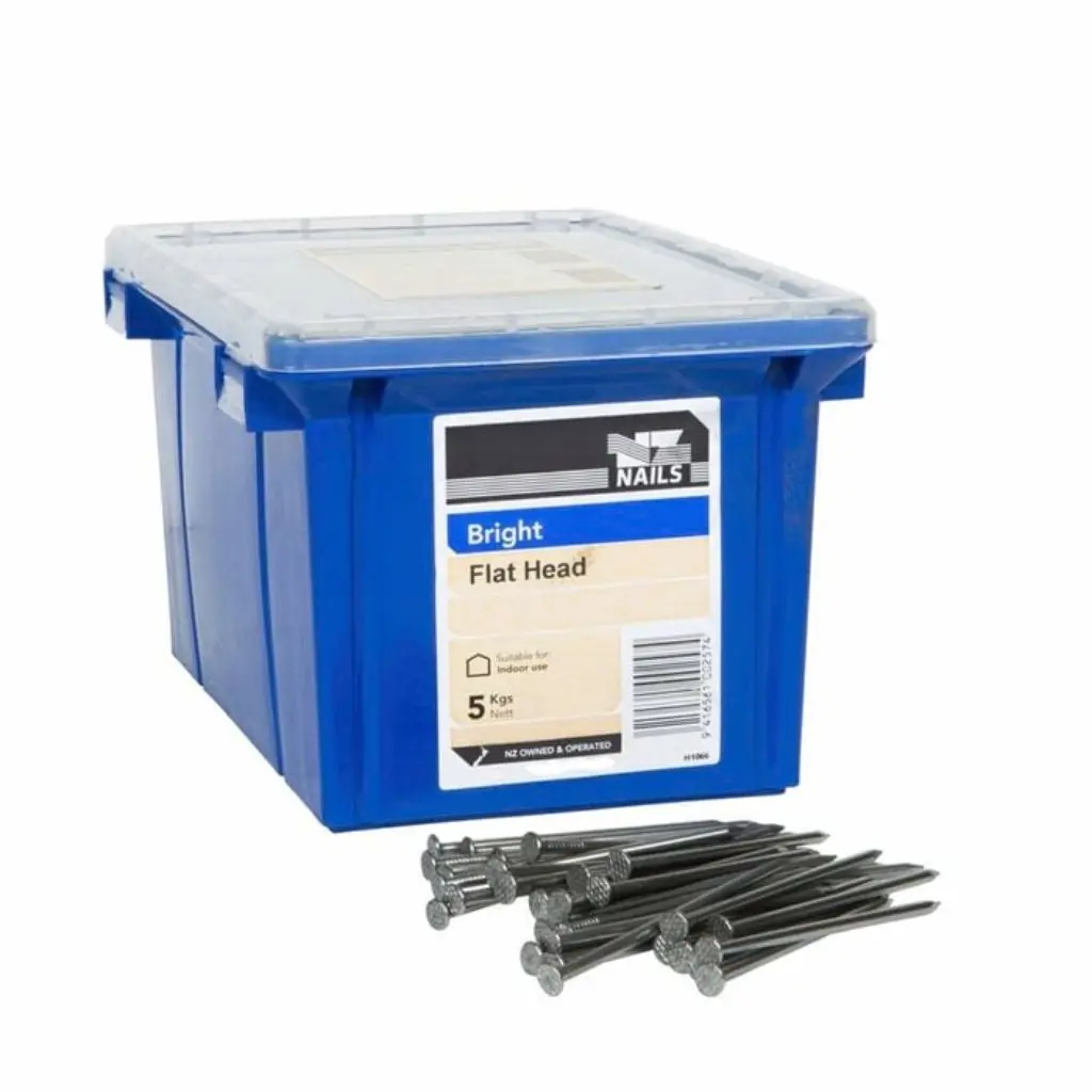 NZ NAILS Flat Head Bright 75 x 3.15mm - 5kg