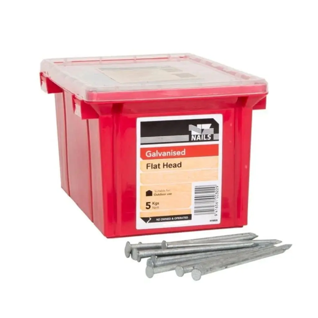 NZ NAILS Flat Head Galvanised 100 x 4.00mm - 5kg