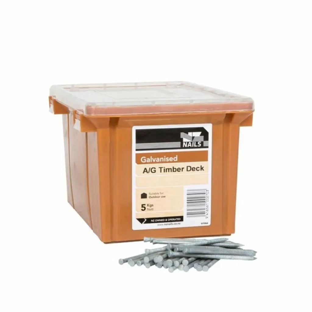 NZ NAILS Galvanised Angular Grooved Timber Deck 75 x 3.15mm - 5kg