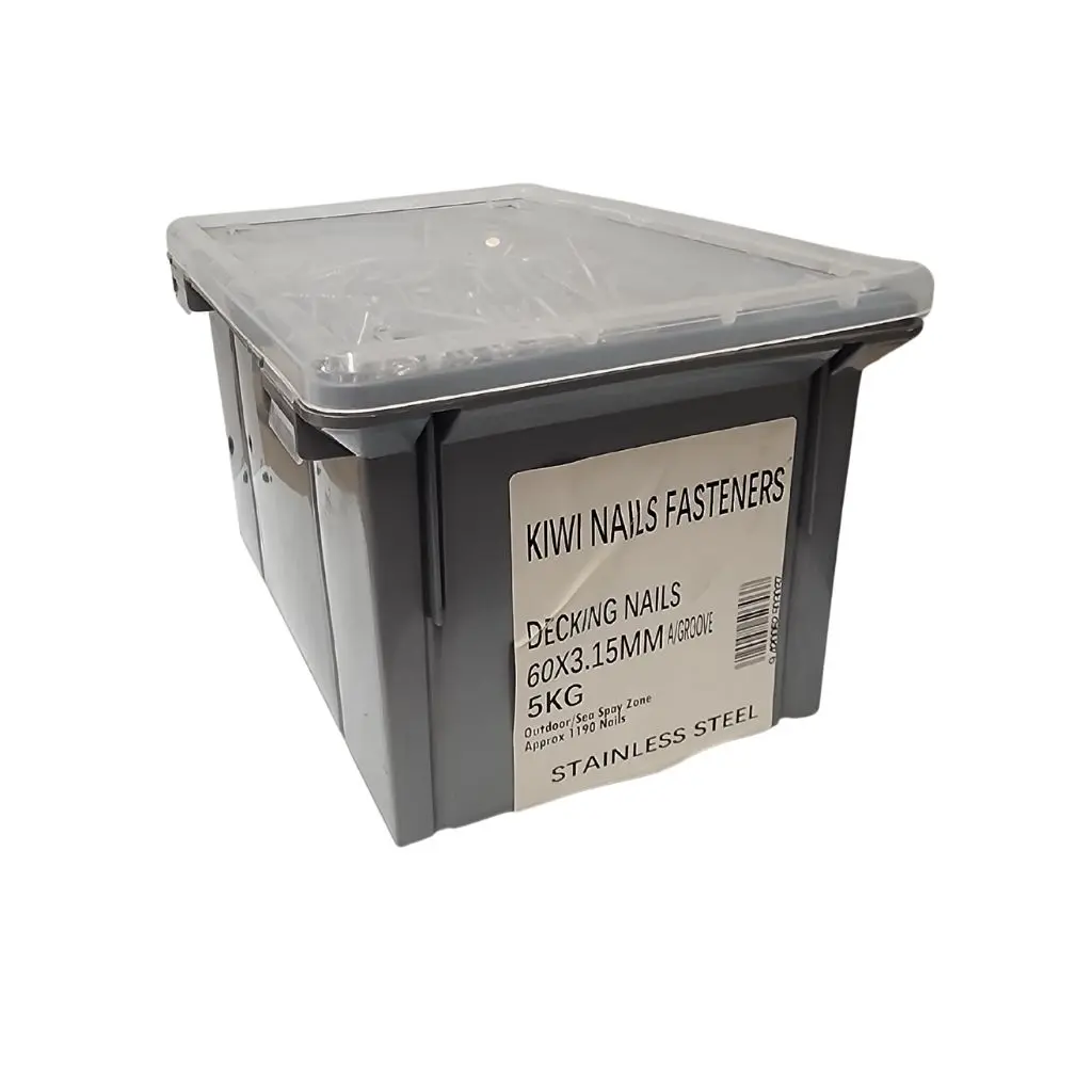 NZ NAILS Stainless Steel Angular Grooved Decking Nails 60 x 3.15mm - 5kg