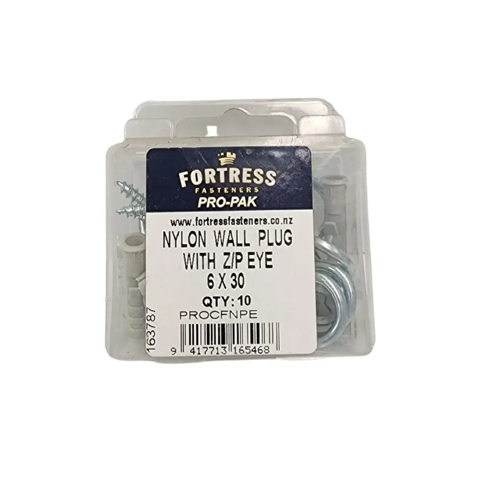 FORTRESS NYLON WALL PLUG ZC EYE  6 X 30mm(10)