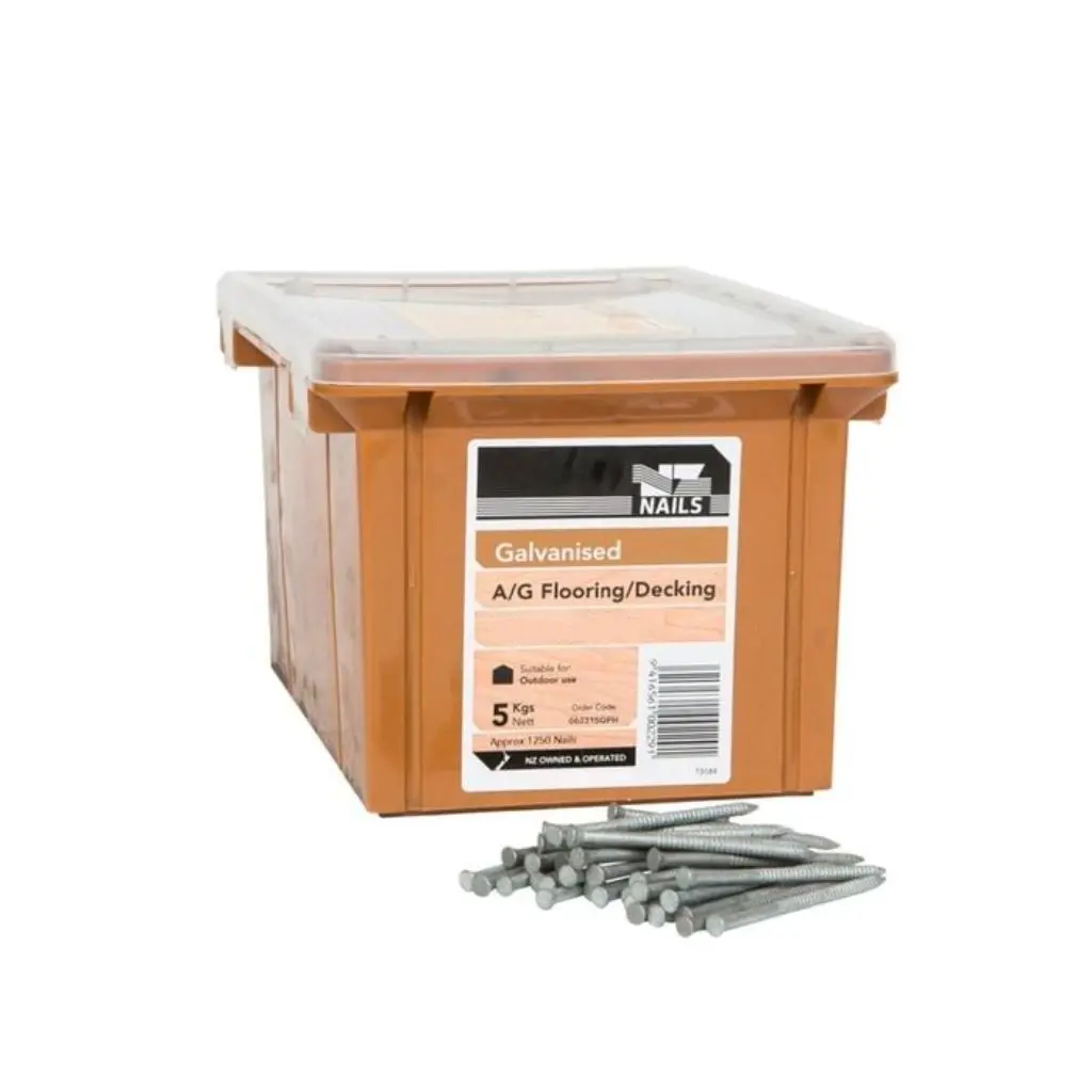 NZ NAILS Galvanised Angular Grooved Flooring Decking 60 x 3.15mm - 5kg
