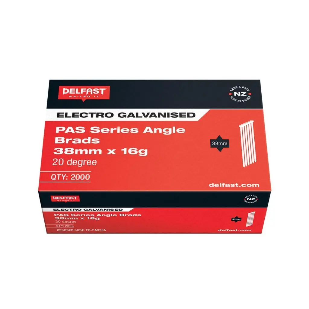 DELFAST Galvanised PAS Series Angle Brads (box of 2000) | 38mm x 16g