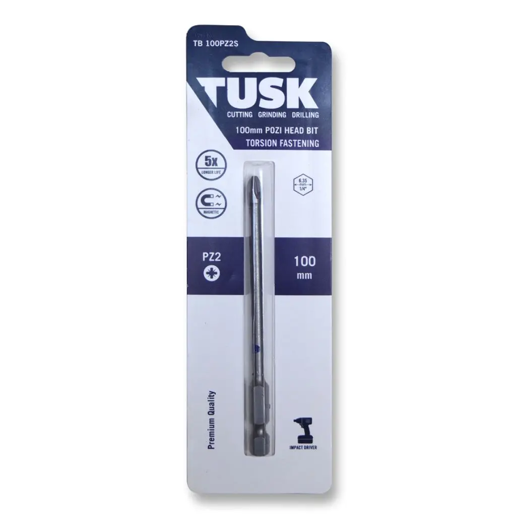TUSK Torsion Bits Pozi Head 2 - 100mm