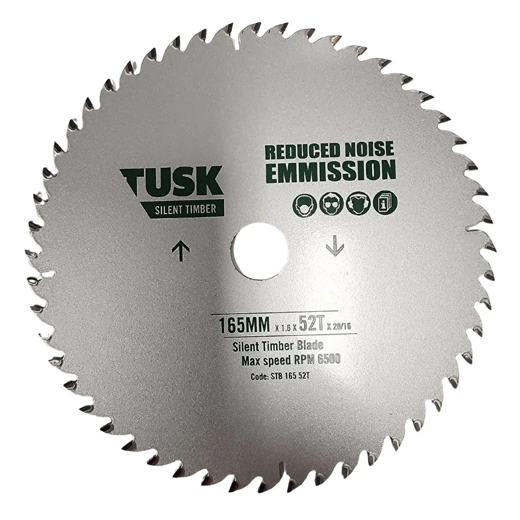 TUSK Silence Timber Blade 165mm x 52 teeth x 20/16mm bore