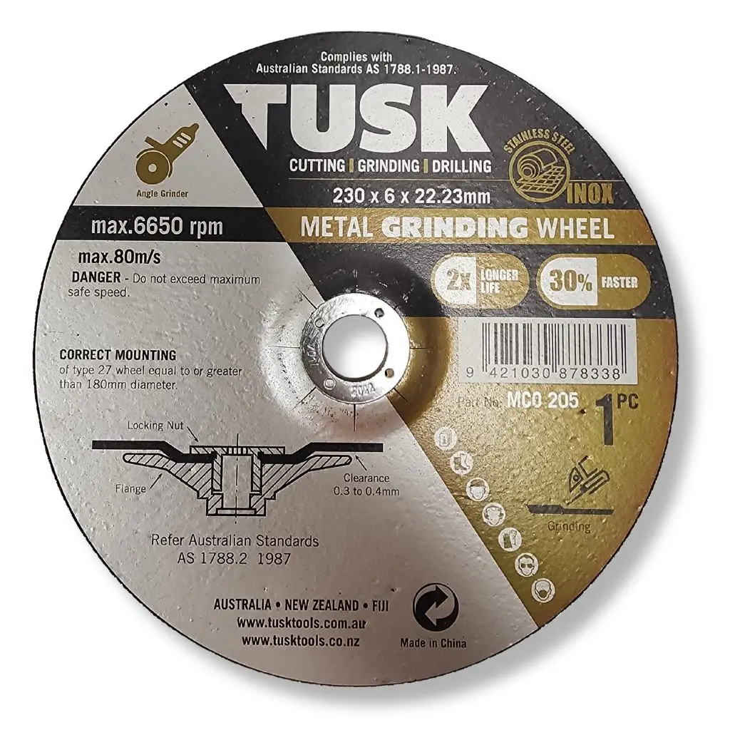 TUSK Metal Grinding Wheel 230mm x 6mm x 22.23mm bore