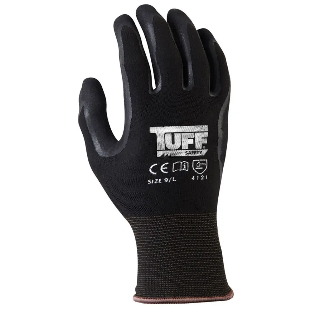 TUFF Black Grip Glove - 9 Large