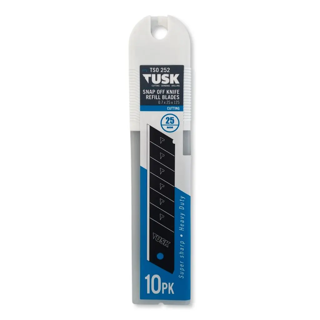 TUSK Snap Off Knife Refill Blades 25mm (10 piece pack)