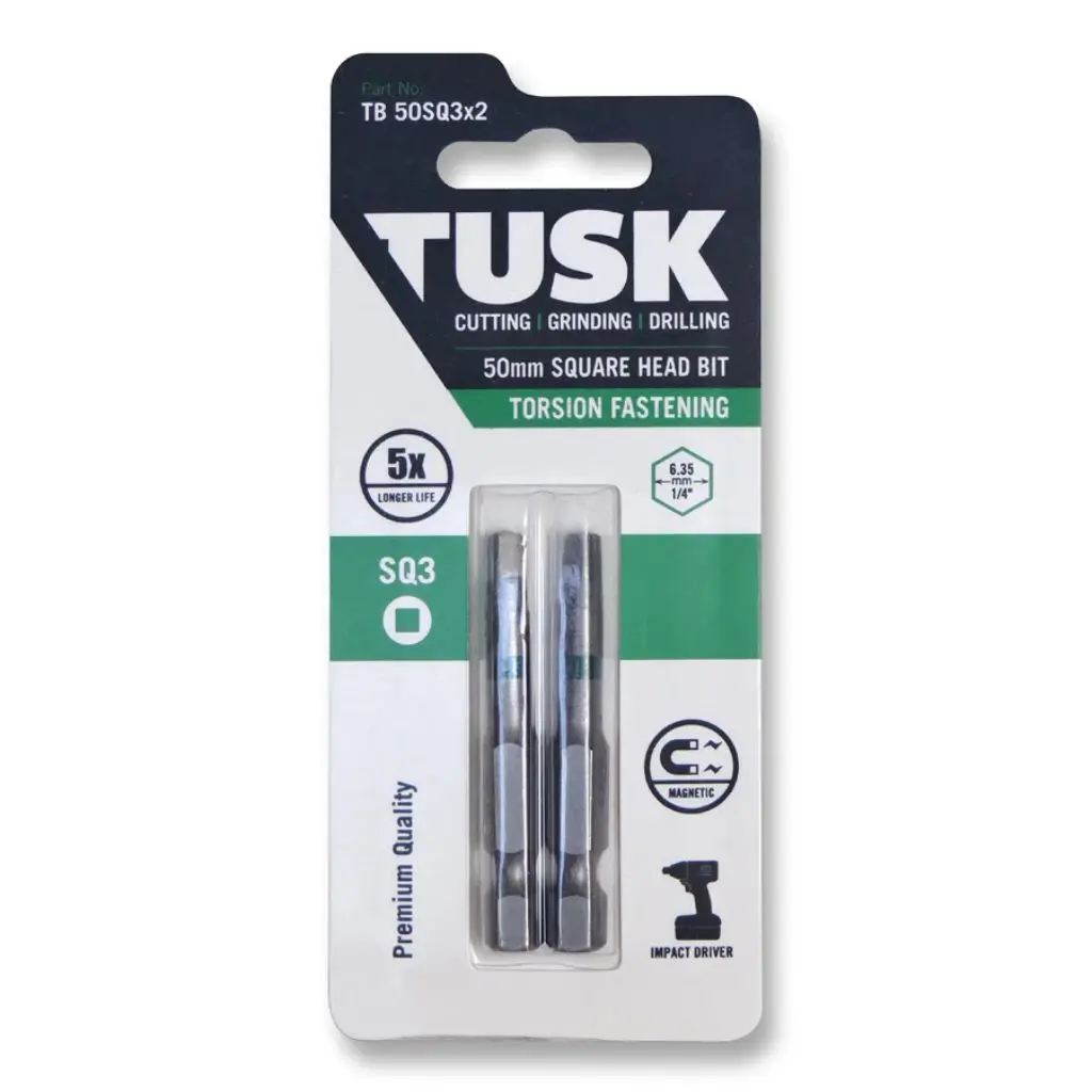 TUSK Torsion Bits Square 3 - 50mm (2 pack)