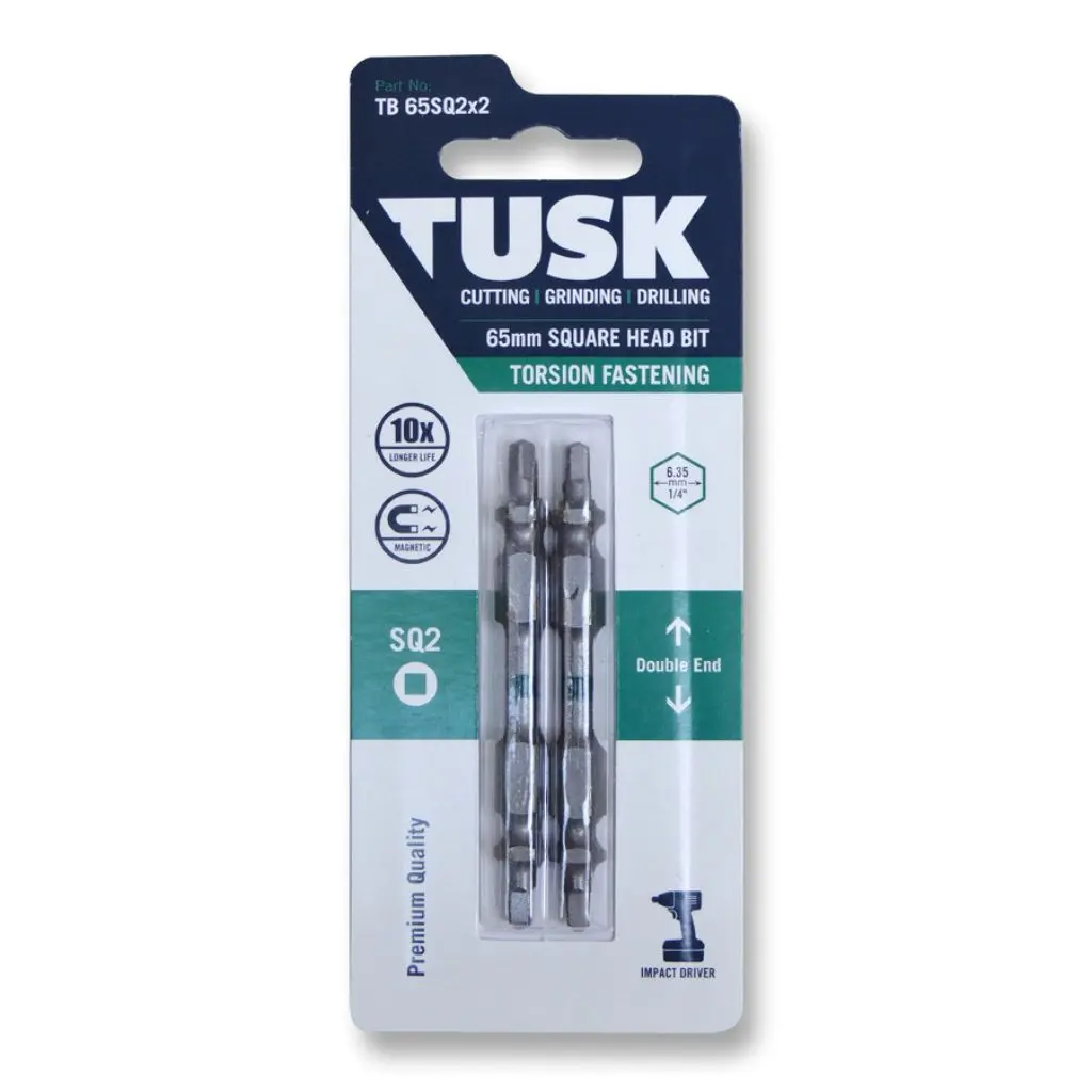 TUSK Torsion Bits Square 2 - 65mm (2 pack)