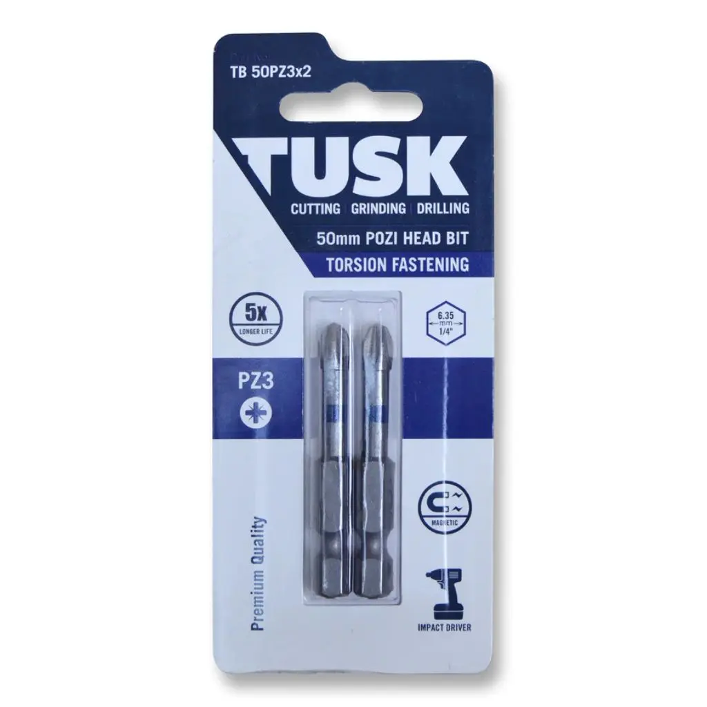 TUSK Torsion Bits Pozi Head 3 - 50mm (2 pack)