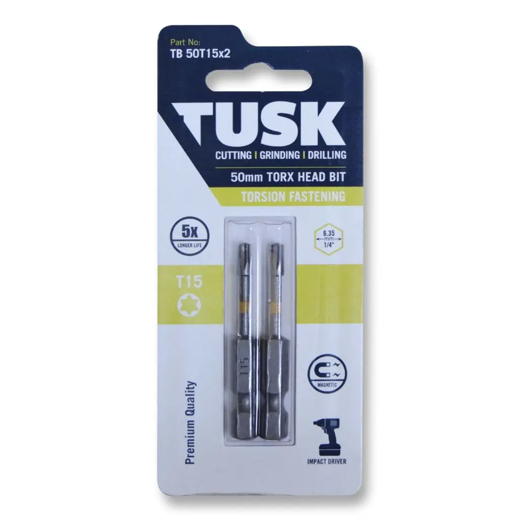 TUSK Torsion Bits Torx Head 15 - 50mm (2 pack)