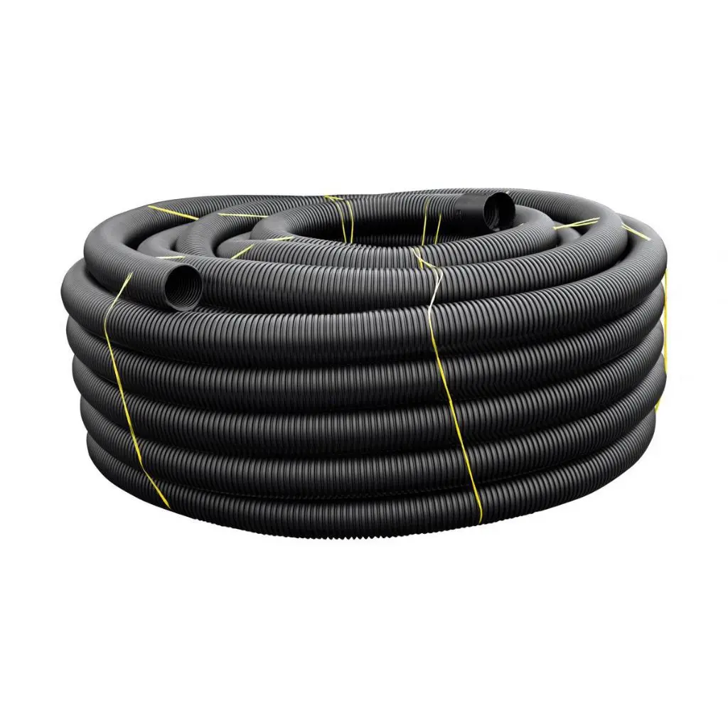IPLEX Novaflo Single Wall Corrugated Bore PE Land Drainage Pipe 110mm x 15m