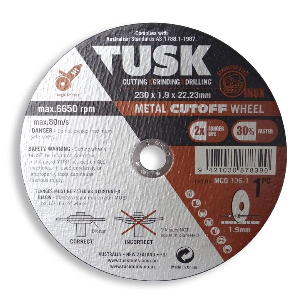 TUSK Metal Cutoff Wheel | 230mm x 1.9mm x 22.23mm bore