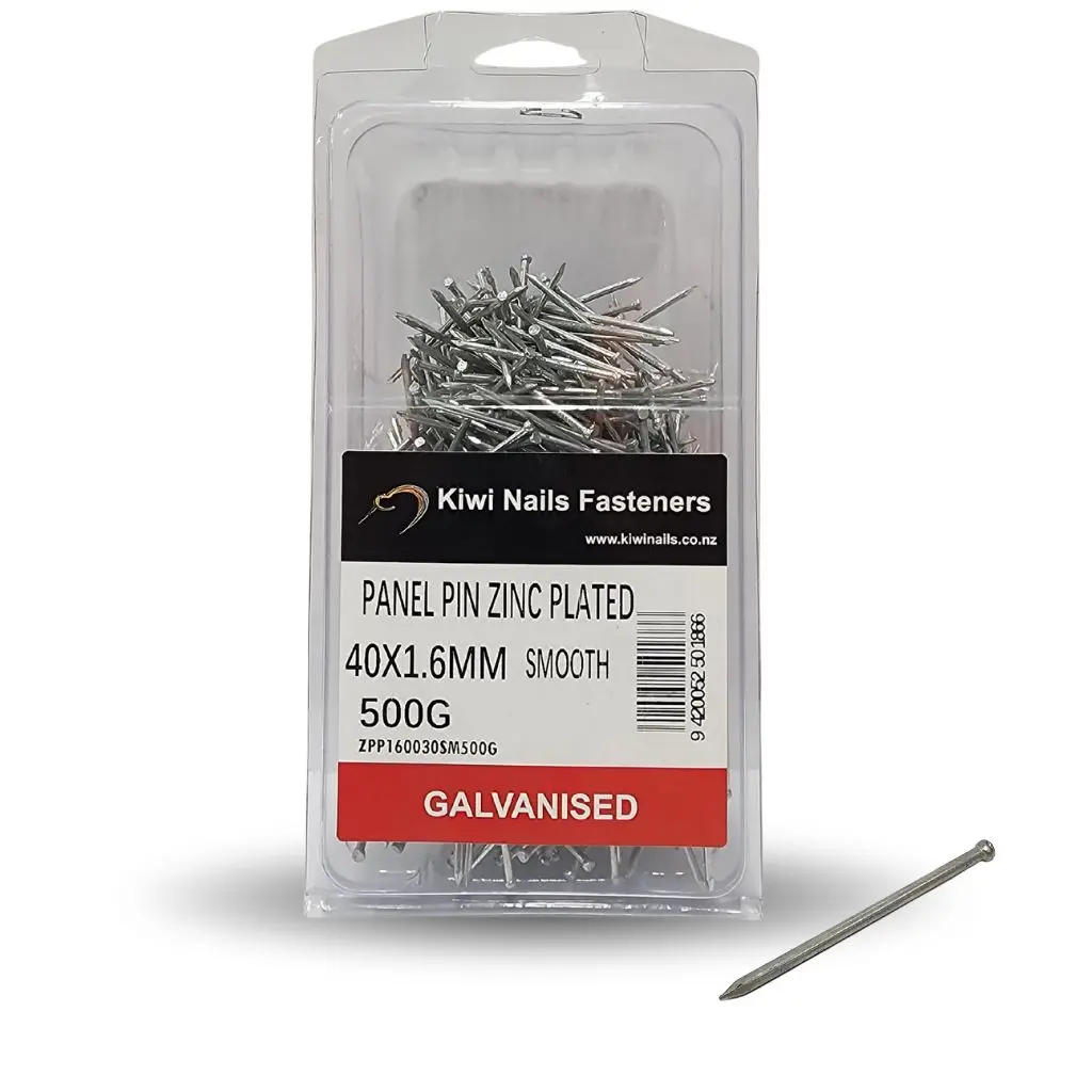 NZ NAILS Galvanised Panel Pin Zinc Plated 40 x 1.6mm - 500g
