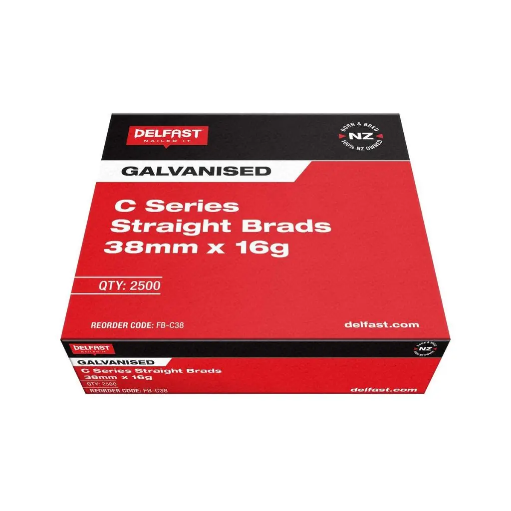 DELFAST Galvanised C Series Straight Brads (box of 2500) | 38mm x 16g