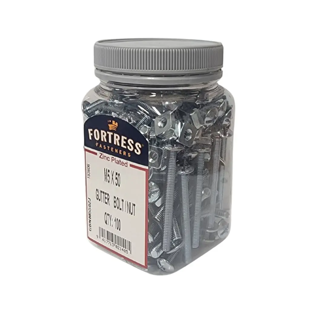 FORTRESS GUTTER BOLTS M5 x 50 JAR OF 100