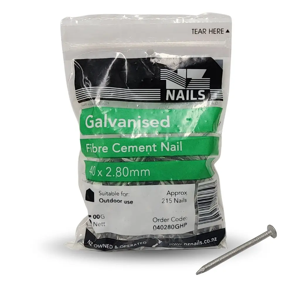 NZ NAILS Fibre Cement Galvanised 40 x 2.80mm - 500g