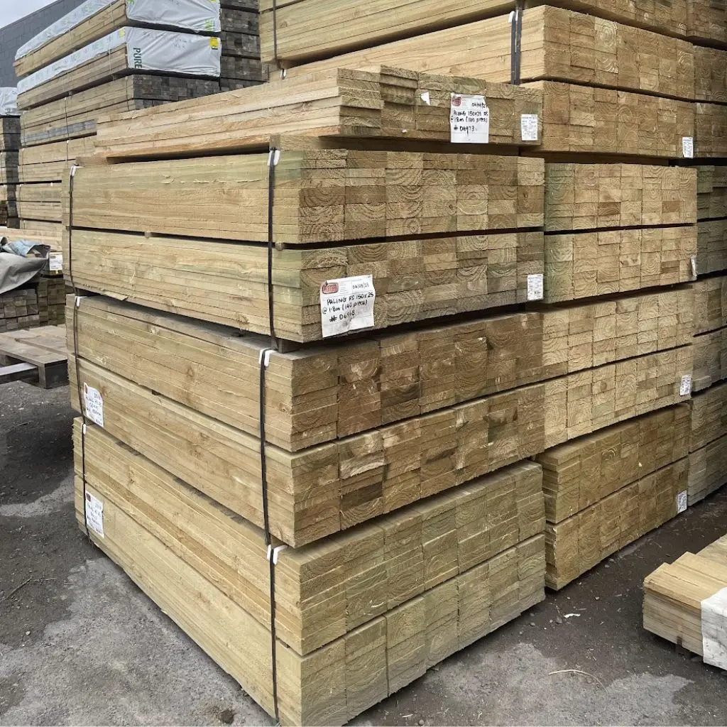 FENCE Paling - Radiata Pine Rough Sawn H3.2 Treated, 150 x 25 x 1800mm