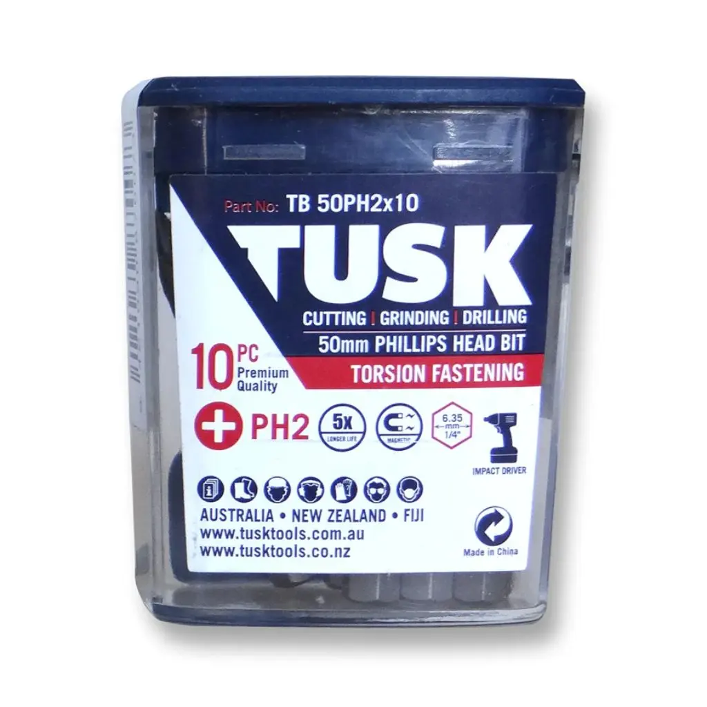 TUSK Torsion Bits Phillips Head 2 - 50mm (10pack)