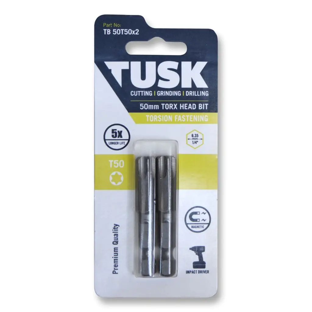 TUSK Torsion Bits Torx Head 50 - 50mm (2 pack)