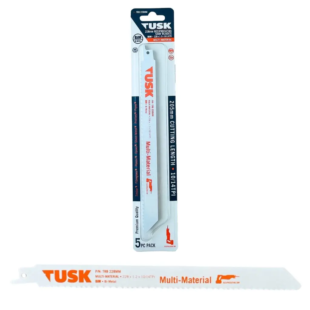 TUSK Bi-Metal Reciprocating Saw Blades for Multi Material 228mm - (5 piece pack)