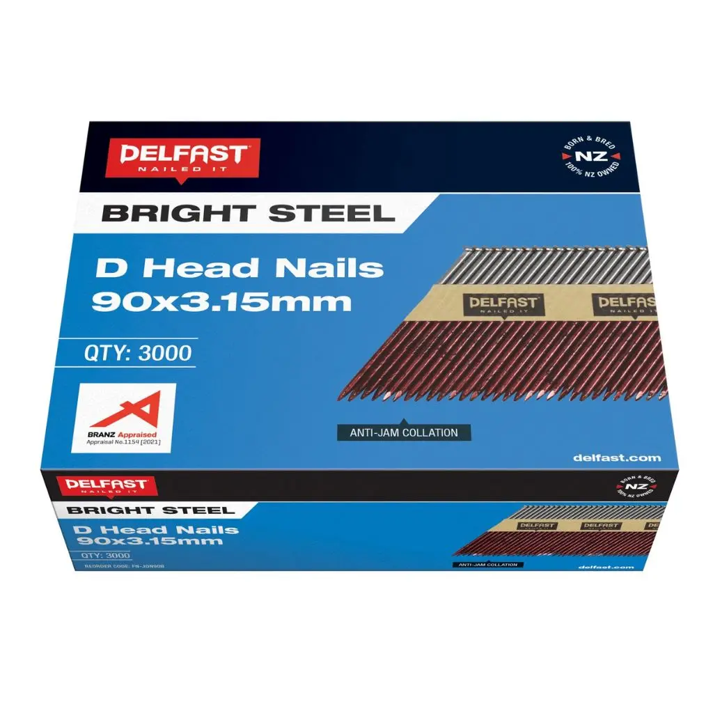 DELFAST Bright Steel D Head Nails 90 x 3.15mm (3000)