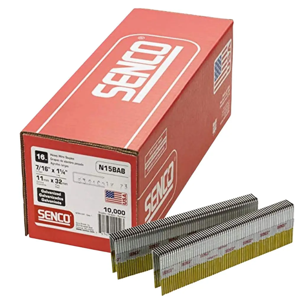 SENCO N Series Galvanised 16G  Staples | 11mm x 32mm (box of 10,000)