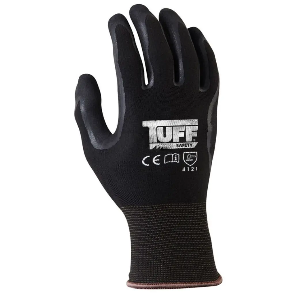 TUFF Black Grip Glove - 10 X-Large