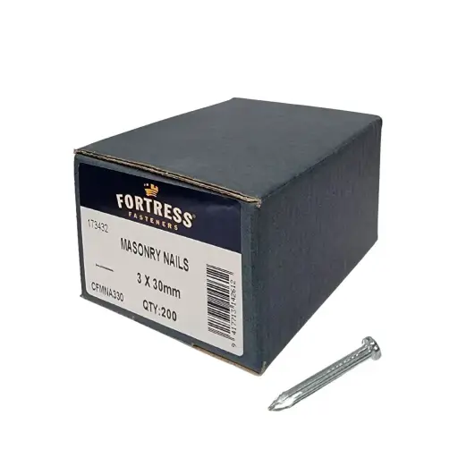 [173432] FORTRESS Masonry Nails 3 x 30mm (box of 200)