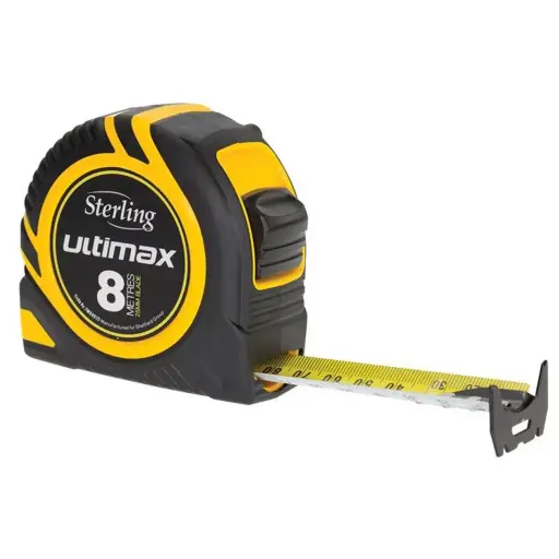 [TMX8025] STERLING Ultimax Tape Measure 8M x 25mm Metric
