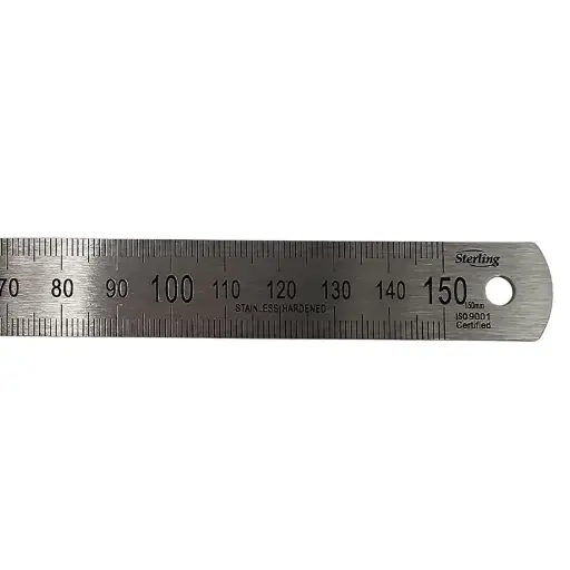 [1521-M] STERLING Stainless Steel Metric/Imperial Ruler 150mm 6”