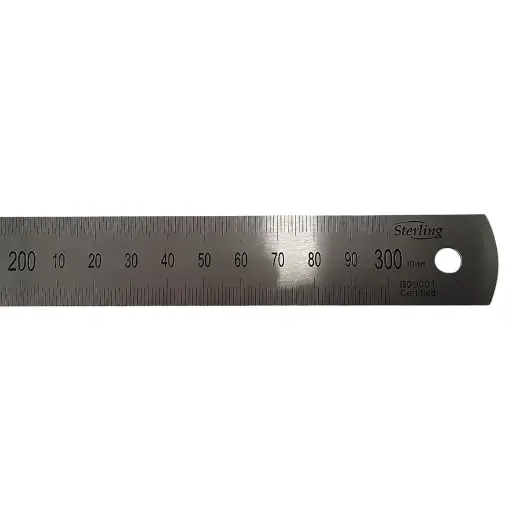[3021] STERLING Stainless Steel Metric/Imperial Ruler 300mm 12”