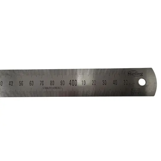 [4521] STERLING Stainless Steel Metric/Imperial Ruler 450mm 18”