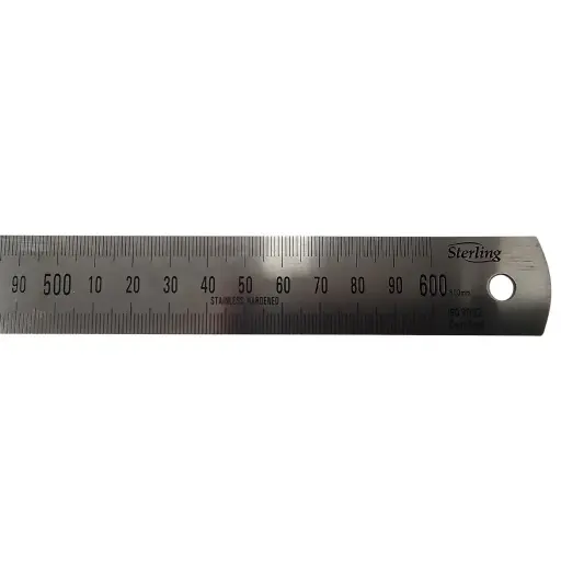 [6021-M] STERLING Stainless Steel Metric/Imperial Ruler 600mm 24”