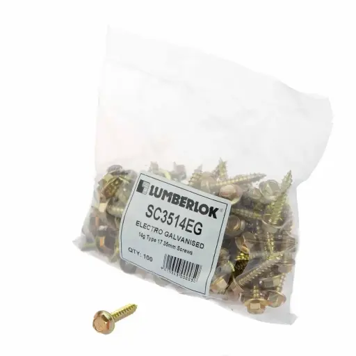 [SC3514EG] LUMBERLOCK Joist Hanger Screws Gold 14g 35mm Screws Gold (100 packet)