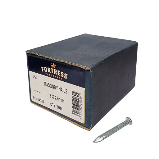 [HEN509] FORTRESS Masonry Nails 3 x 25mm (box of 200)