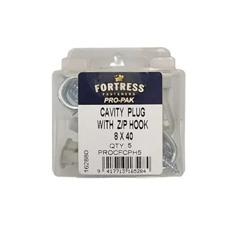 [HEN618] FORTRESS C/PLUG WITH Z/P HOOK 8 x 40mm   (5)