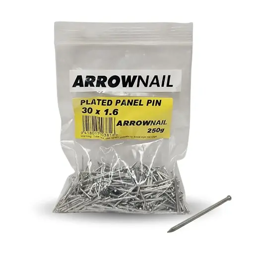 [106906] NZ NAILS Galvanised Panel Pin Zinc Plated 30 x 1.6mm - 250g