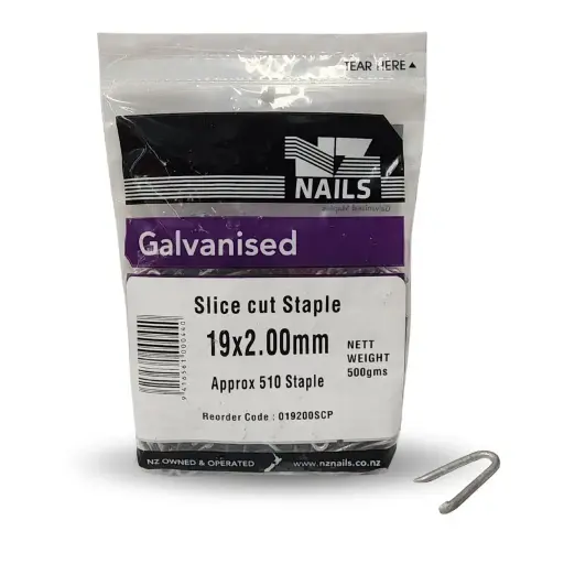 [019200SCP] NZ NAILS Slice Cut Staple Galvanised 19 x 5.00mm - 500g