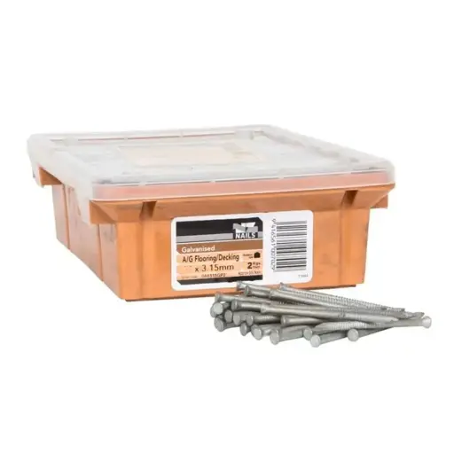 [075315TD2] NZ NAILS Galvanised Angular Grooved Flooring Decking 75 x 3.15mm - 2kg
