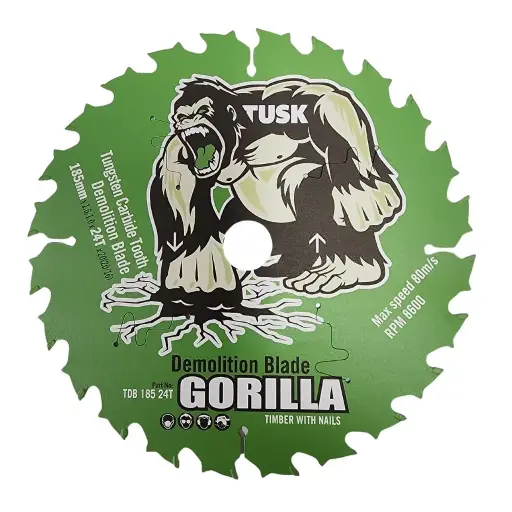 [TDB16520T] TUSK Tungsten Carbide Tooth Demolition Blade 165mm x 20 teeth x 20/16mm bore