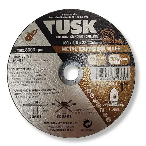 [MCO1051] TUSK Metal Grinding Wheel 180mm x 1.6mm x 22.23mm bore