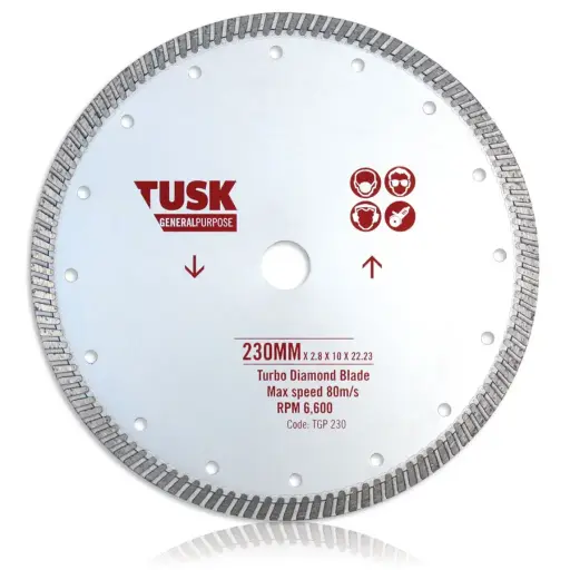 [104287] TUSK Turbo Diamond Tipped General Purpose Blade 230mm x 10 x 20/22.23 bore