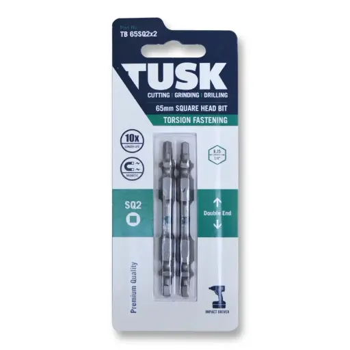 [TB65SQ2x2] TUSK Torsion Bits Square 2 - 65mm (2 pack)