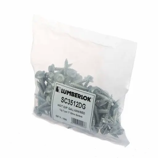 [SC3512DG] LUMBERLOCK Joist Hanger 12g Type 17 35mm Galvanised Screws | pack of 100